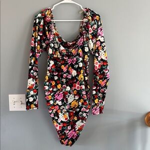 Wild Fable Floral Velvet Cowl Neck Bodycon Dress